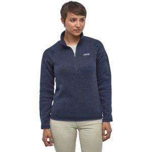 Patagonia Women's Better Sweater 1/4 Zip Sz L Navy